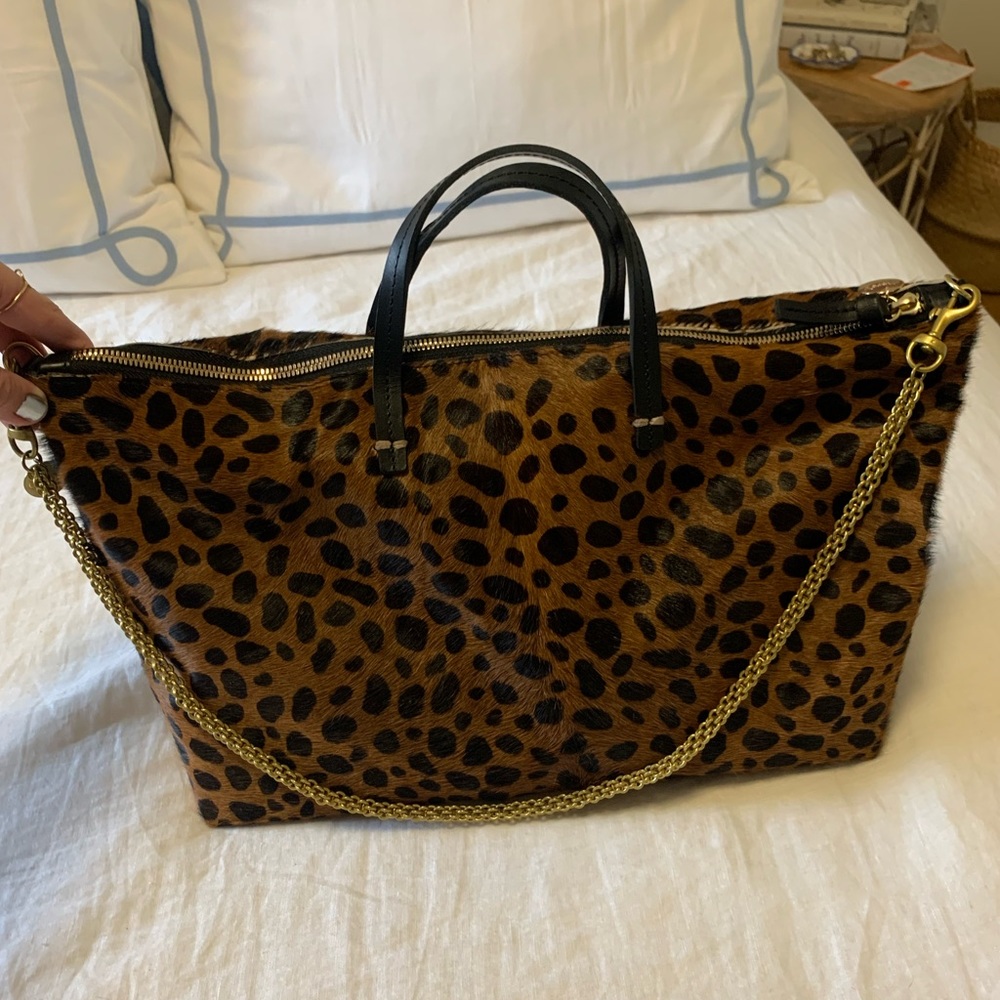COPY - Clare V. Leopard Attache Bag with Tabs